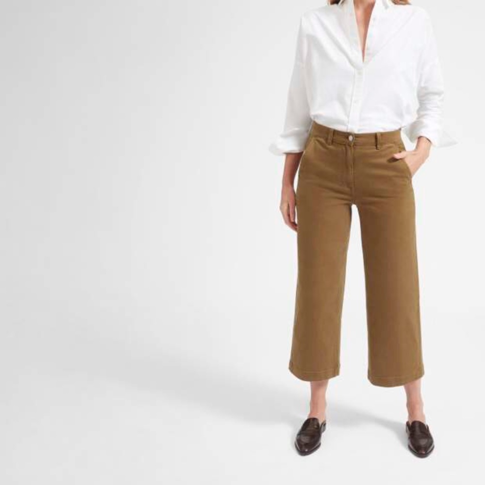 Everlane wide leg crop pants in ochre